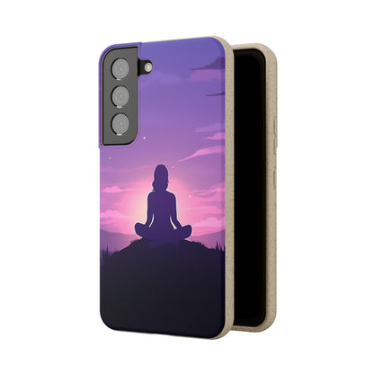 Yoga pose at Sunset lilac Biodegradable Phone Case | iPhone / Samsung