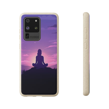 Yoga pose at Sunset lilac Biodegradable Phone Case | iPhone / Samsung