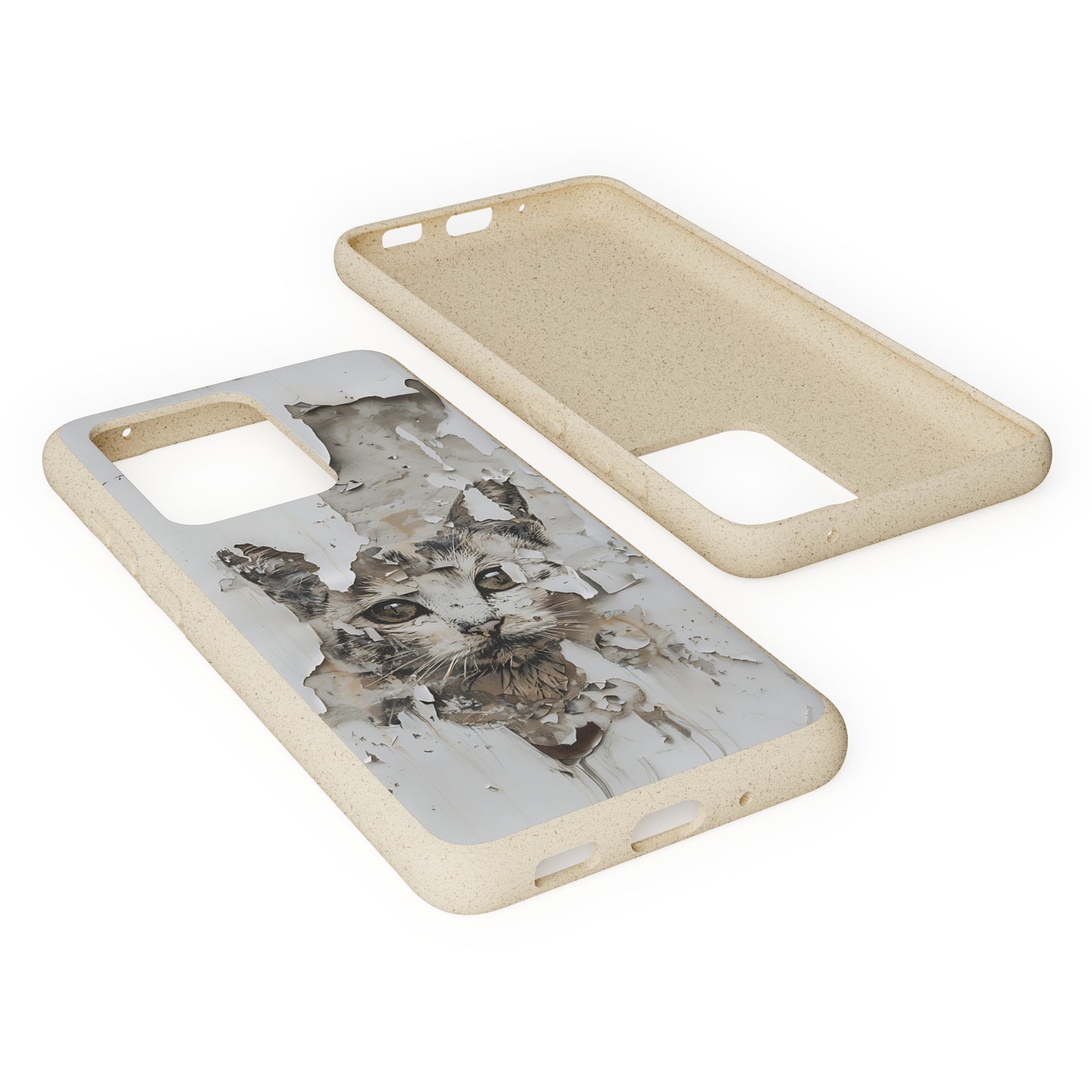 Vhils inspired Cat grafitti Biodegradable Phone Case | iPhone / Samsung