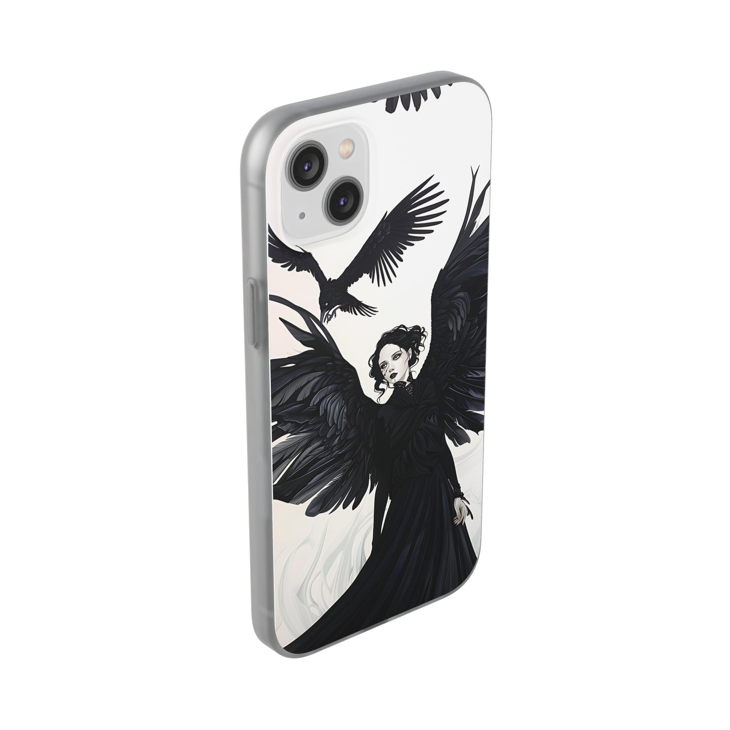 Gothic Woman and Raven Phone Case