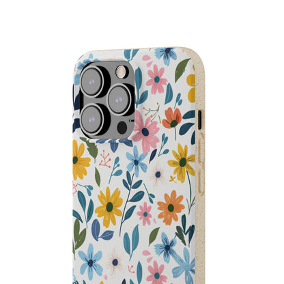 Pastel Flowers Biodegradable Phone Case | iPhone / Samsung