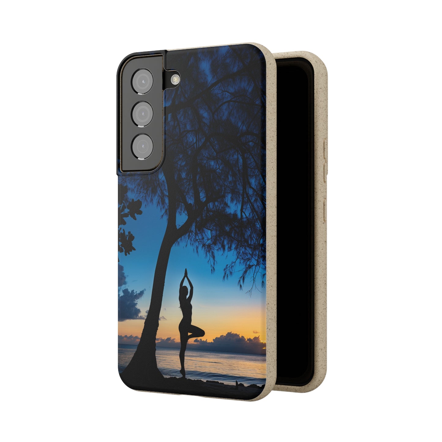 Yoga pose at Sunset on the beach Biodegradable Phone Case | iPhone / Samsung