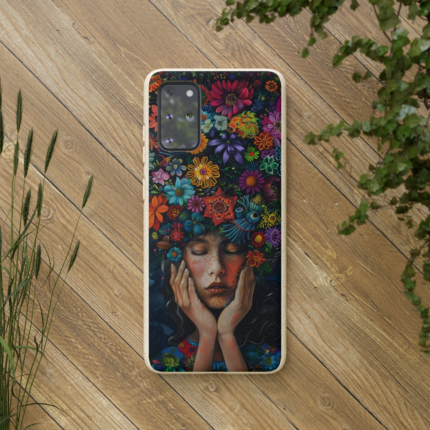 Flower woman Biodegradable Phone Case | iPhone / Samsung