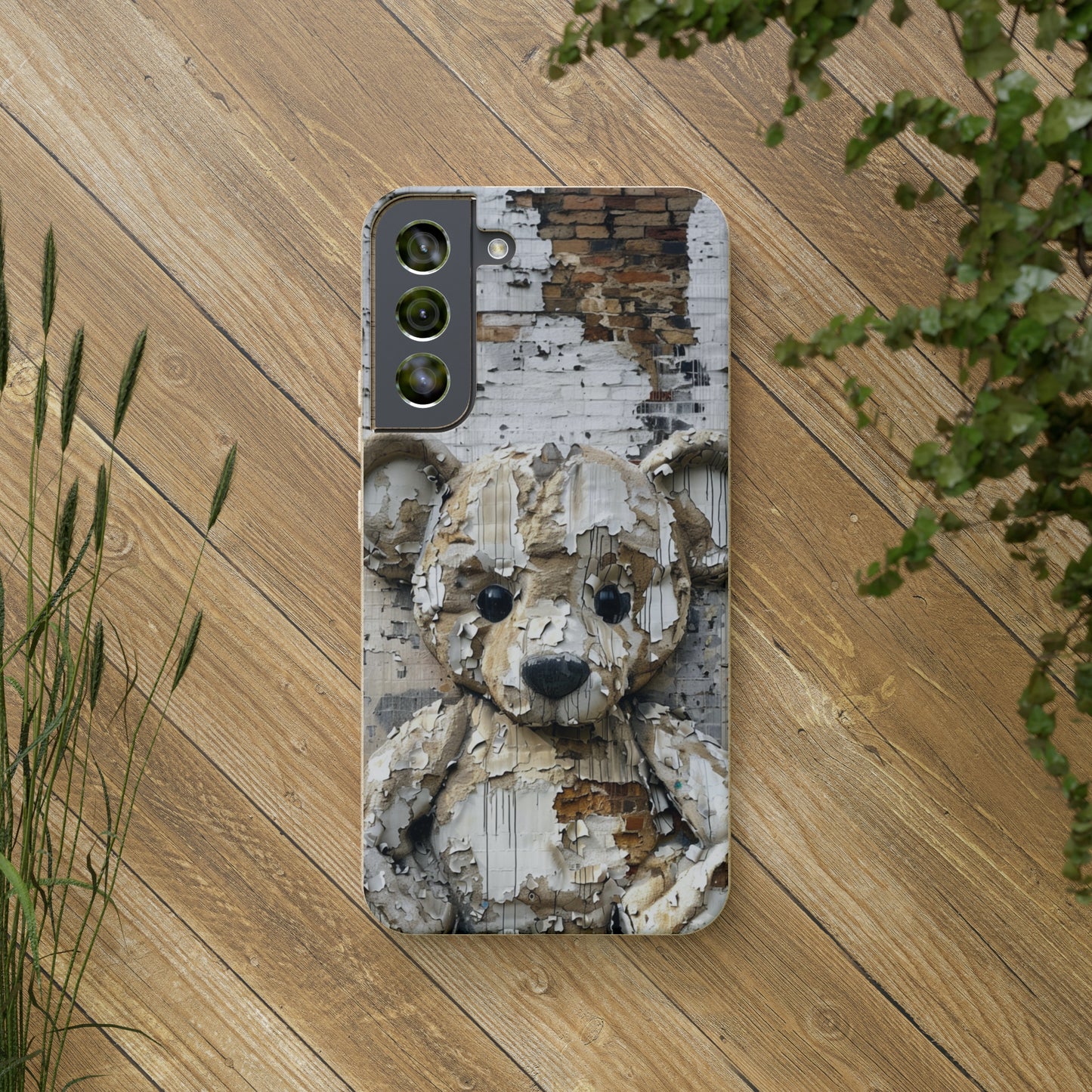 Vhils inspired Teddy Bear Biodegradable Phone Case | iPhone / Samsung