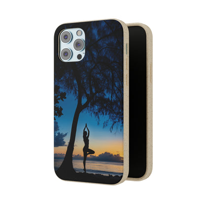 Yoga pose at Sunset on the beach Biodegradable Phone Case | iPhone / Samsung