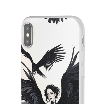 Gothic Woman and Raven Phone Case