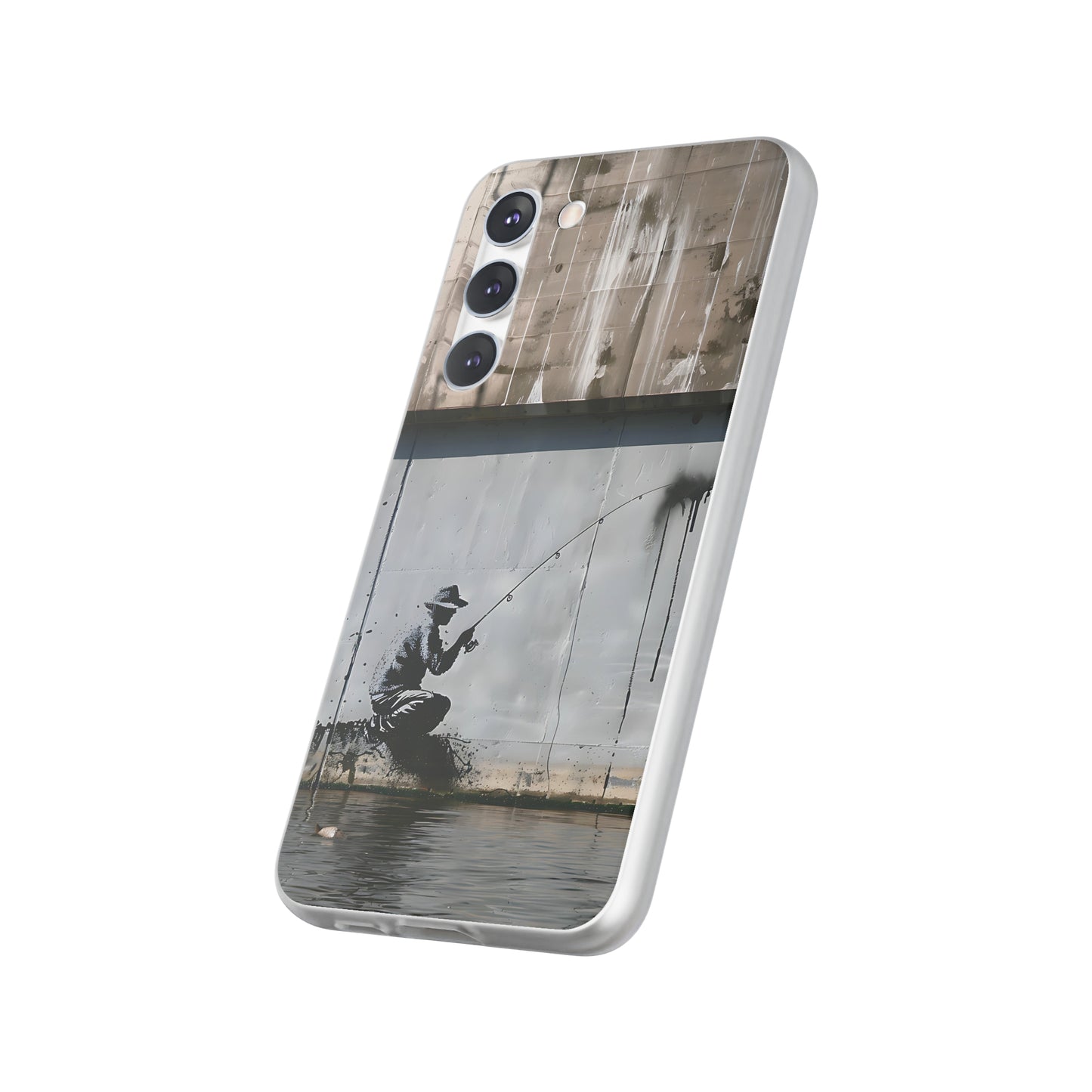 Banksy inspired man fishing | iPhone/Samsung | Slimline Phone Case