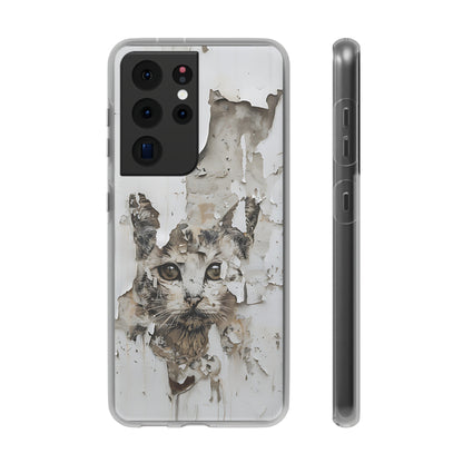 Vhils inspired grafitti Cat Phone Case