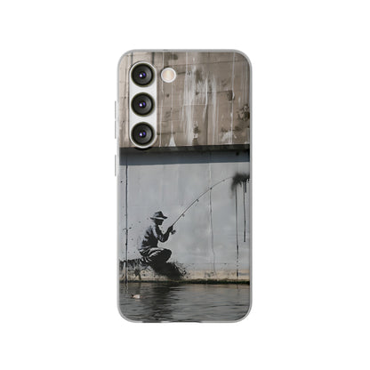 Banksy inspired man fishing | iPhone/Samsung | Slimline Phone Case