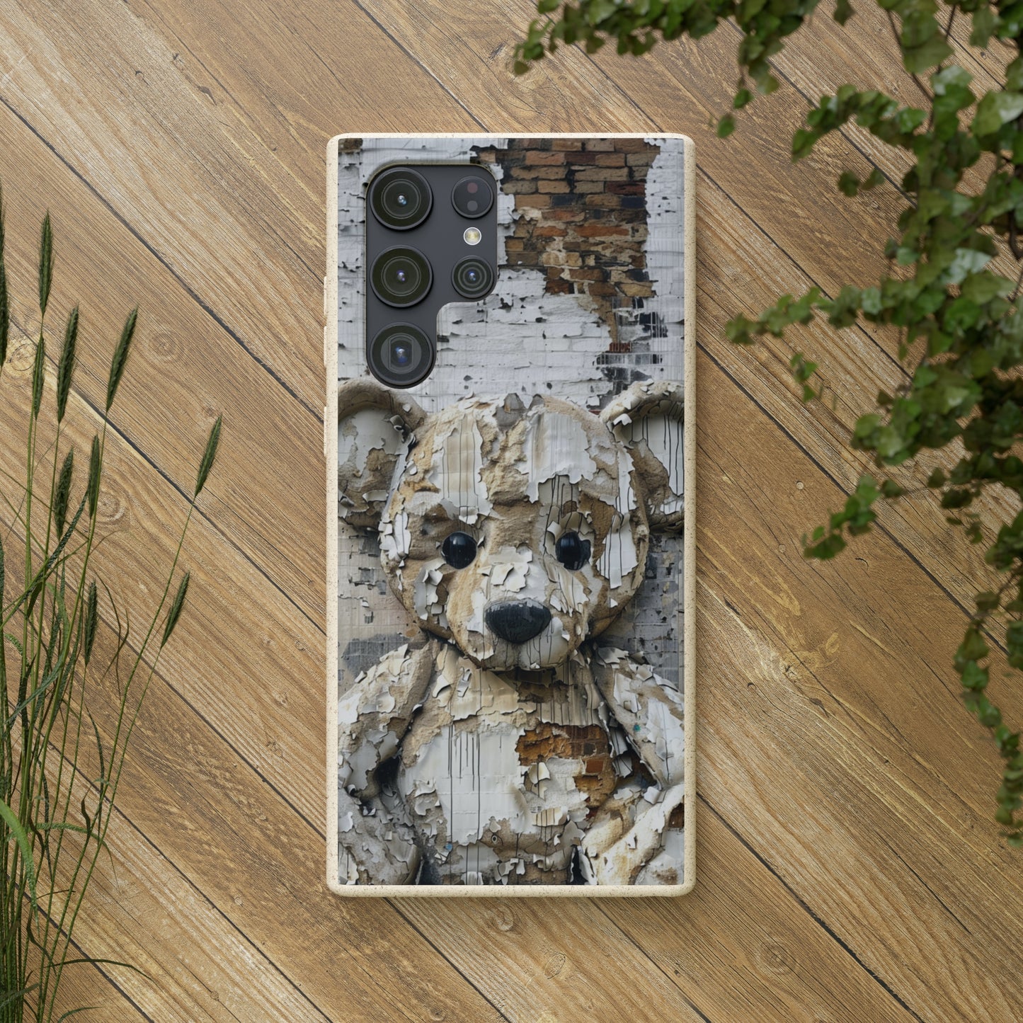 Vhils inspired Teddy Bear Biodegradable Phone Case | iPhone / Samsung