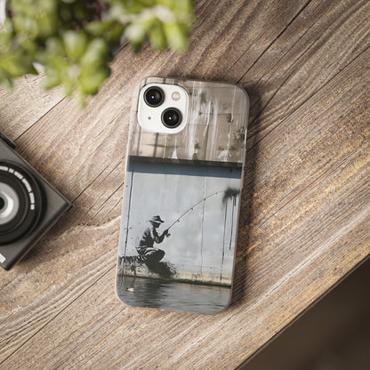 Banksy inspired man fishing | iPhone/Samsung | Slimline Phone Case