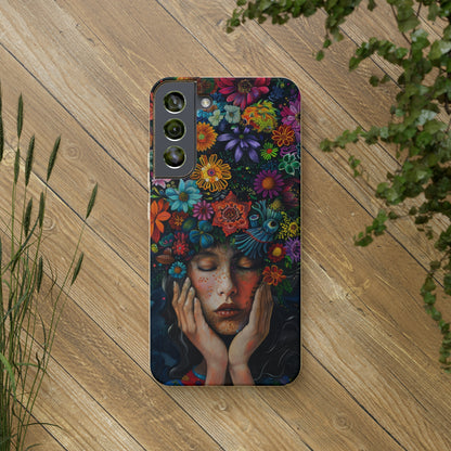 Flower woman Biodegradable Phone Case | iPhone / Samsung