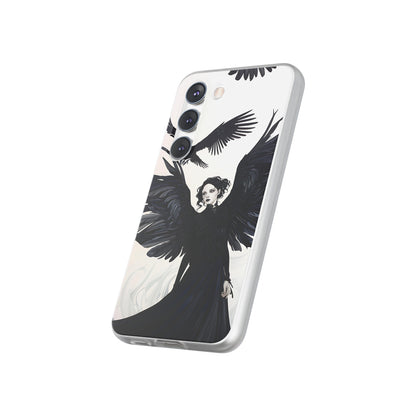 Gothic Woman and Raven Phone Case