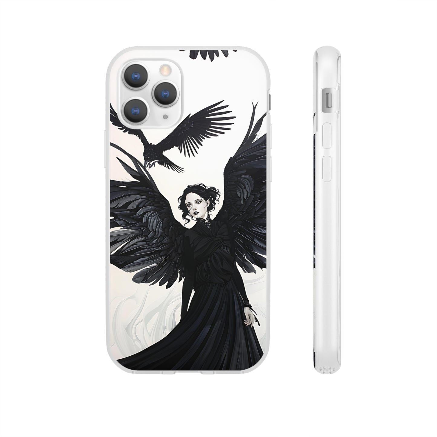 Gothic Woman and Raven Phone Case