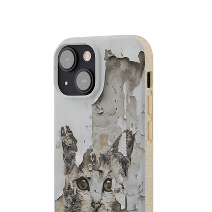 Vhils inspired Cat grafitti Biodegradable Phone Case | iPhone / Samsung