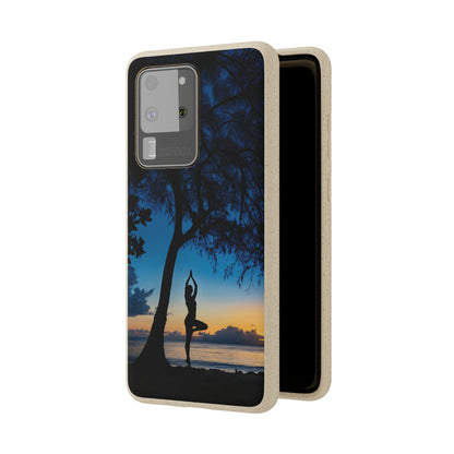 Yoga pose at Sunset on the beach Biodegradable Phone Case | iPhone / Samsung