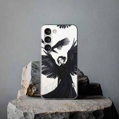 Gothic Woman and Raven Phone Case