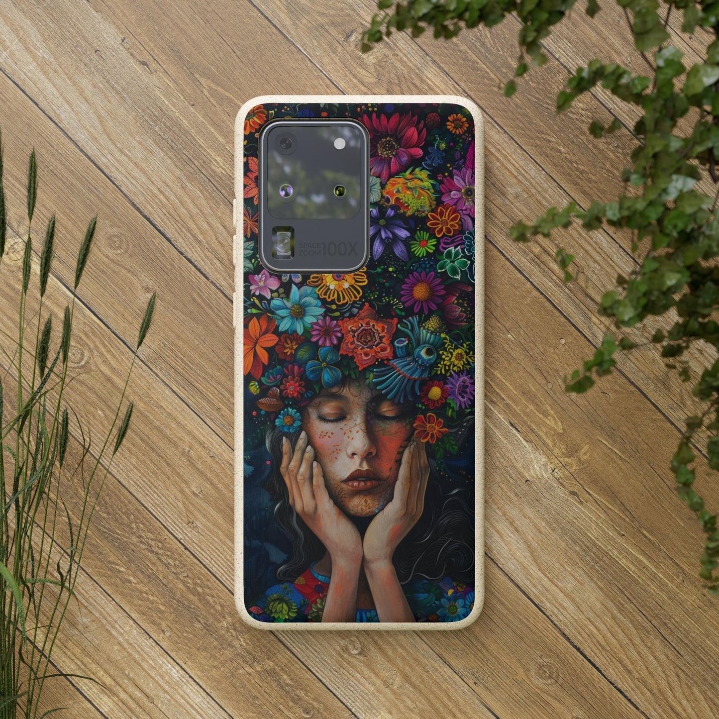 Flower woman Biodegradable Phone Case | iPhone / Samsung