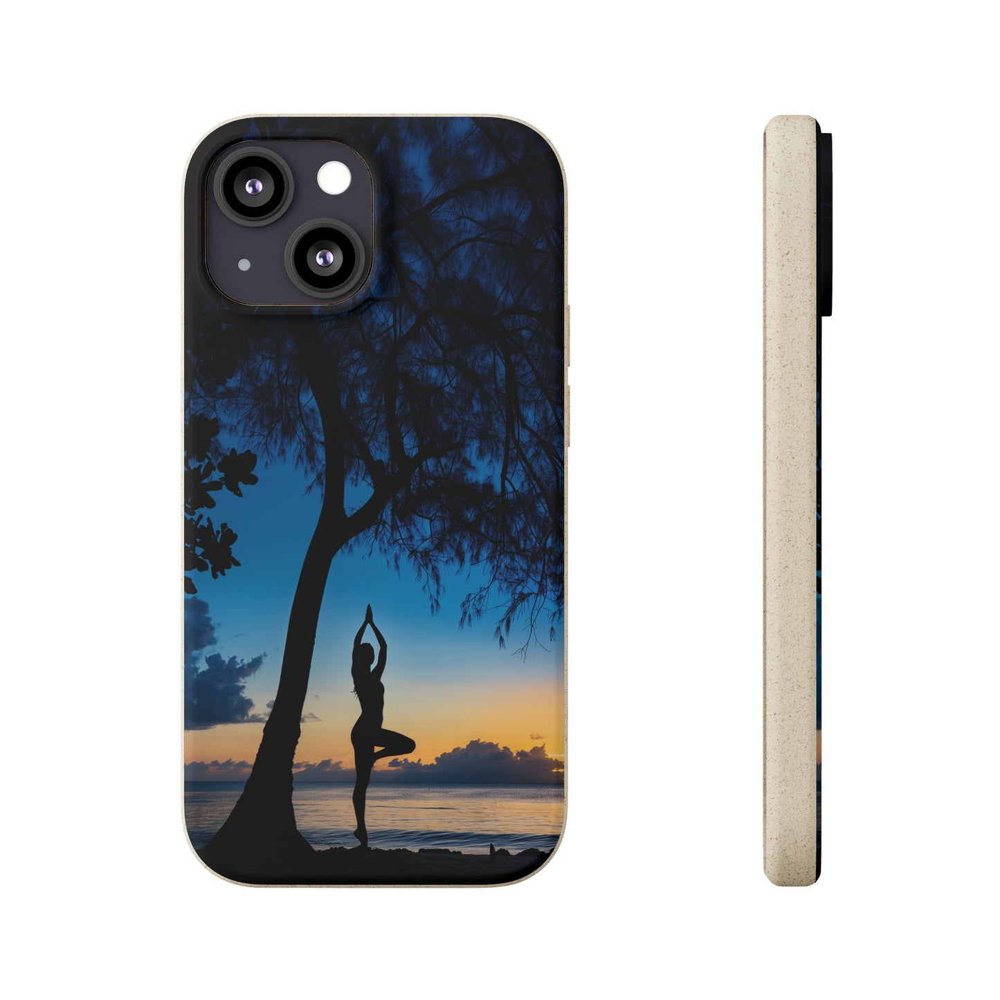 Yoga pose at Sunset on the beach Biodegradable Phone Case | iPhone / Samsung