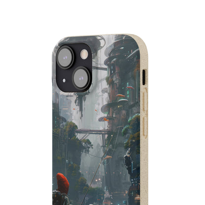 Cyberpunk style man fishing Biodegradable Phone Case | iPhone / Samsung