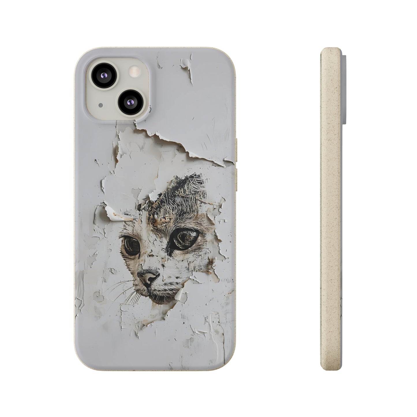 Vhils inspired Cat grafitti Biodegradable Phone Case | iPhone / Samsung