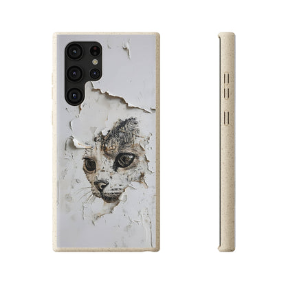 Vhils inspired Cat grafitti Biodegradable Phone Case | iPhone / Samsung