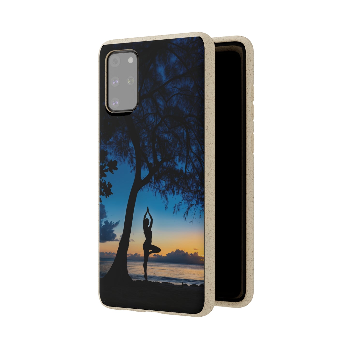 Yoga pose at Sunset on the beach Biodegradable Phone Case | iPhone / Samsung