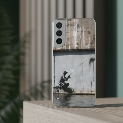 Banksy inspired man fishing | iPhone/Samsung | Slimline Phone Case