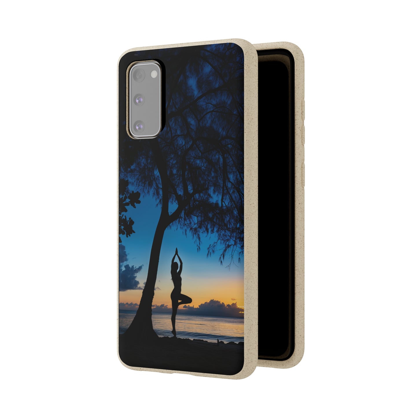 Yoga pose at Sunset on the beach Biodegradable Phone Case | iPhone / Samsung