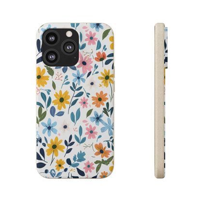 Pastel Flowers Biodegradable Phone Case | iPhone / Samsung