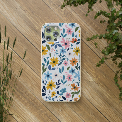 Pastel Flowers Biodegradable Phone Case | iPhone / Samsung