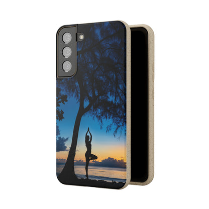 Yoga pose at Sunset on the beach Biodegradable Phone Case | iPhone / Samsung