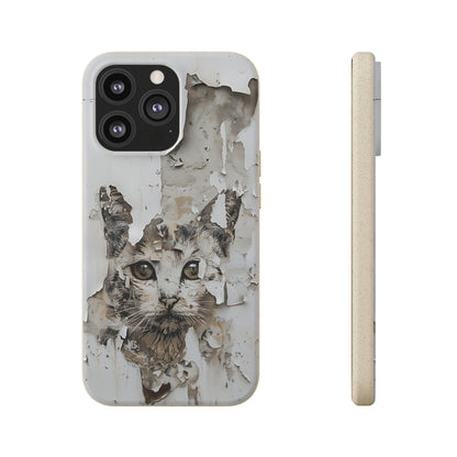 Vhils inspired Cat grafitti Biodegradable Phone Case | iPhone / Samsung