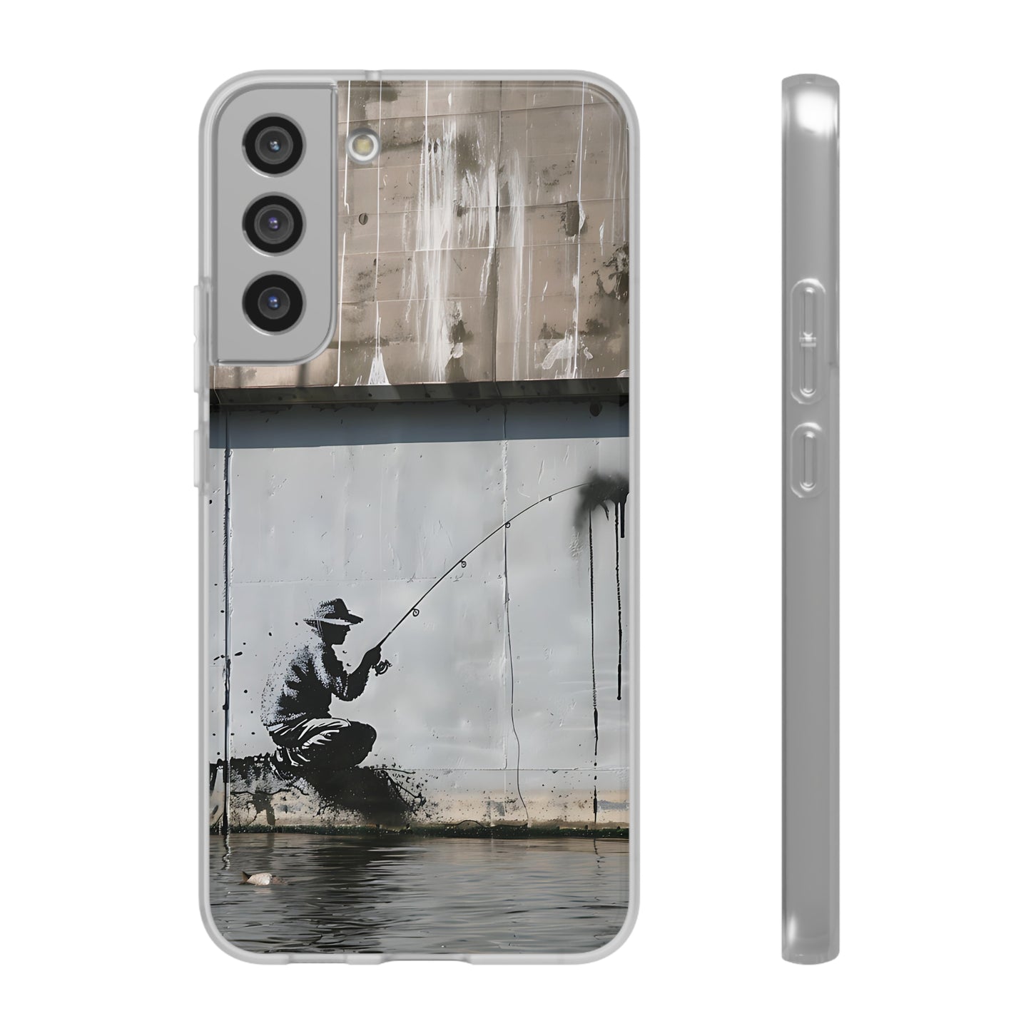 Banksy inspired man fishing | iPhone/Samsung | Slimline Phone Case