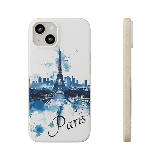 Paris Watercolour Biodegradable Phone Case | iPhone / Samsung