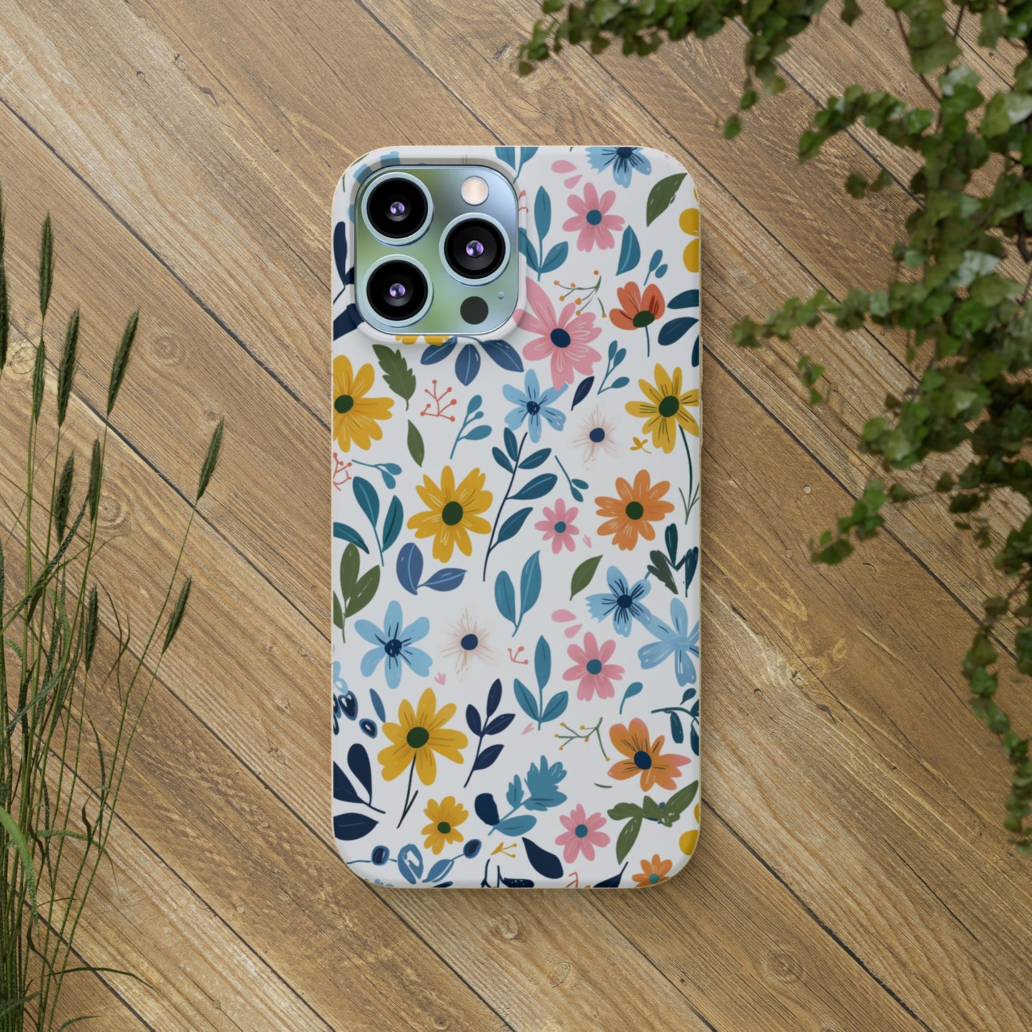 Pastel Flowers Biodegradable Phone Case | iPhone / Samsung