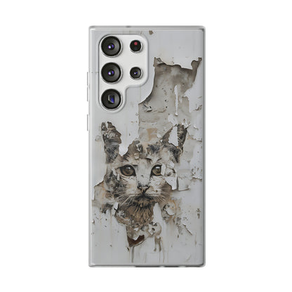 Vhils inspired grafitti Cat Phone Case