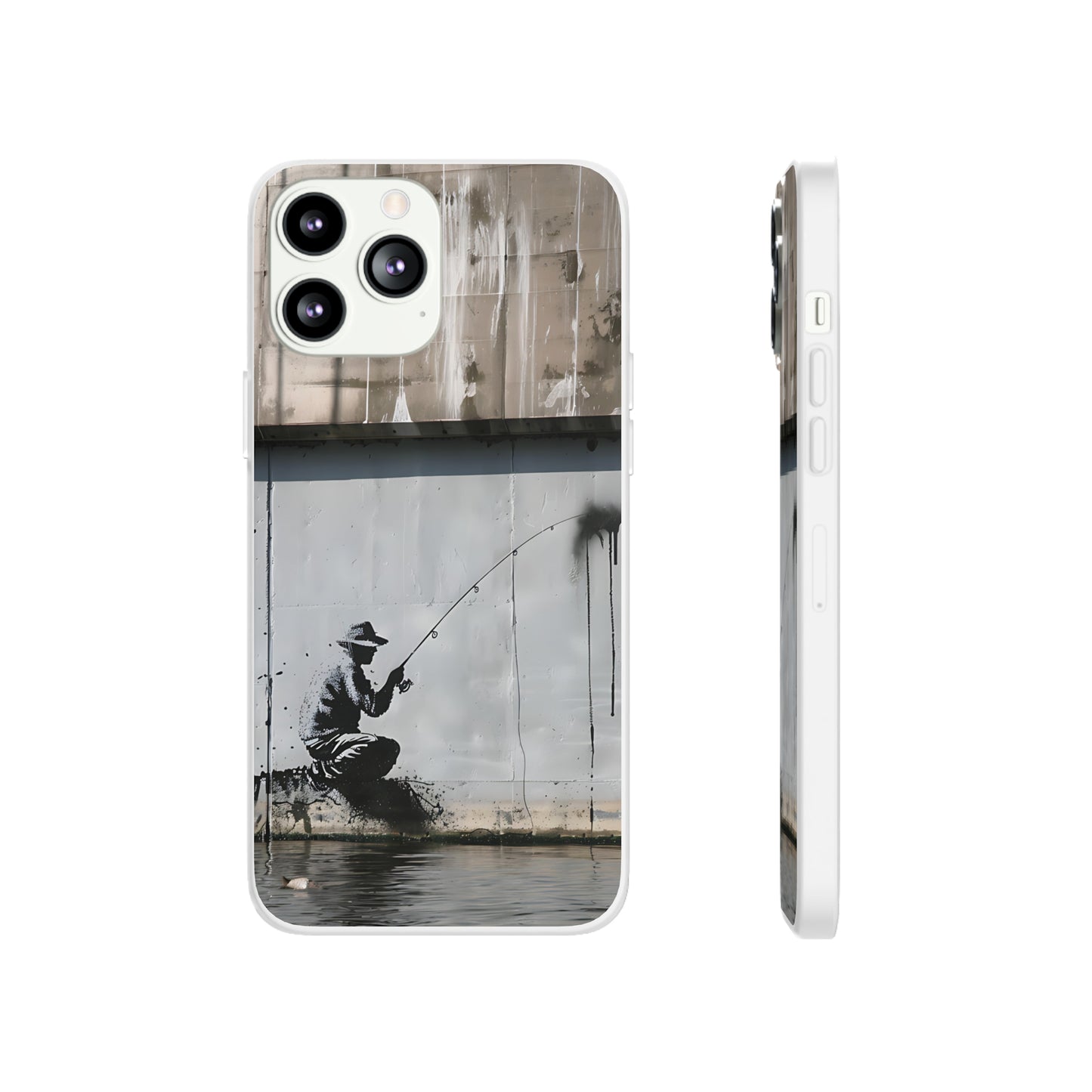 Banksy inspired man fishing | iPhone/Samsung | Slimline Phone Case