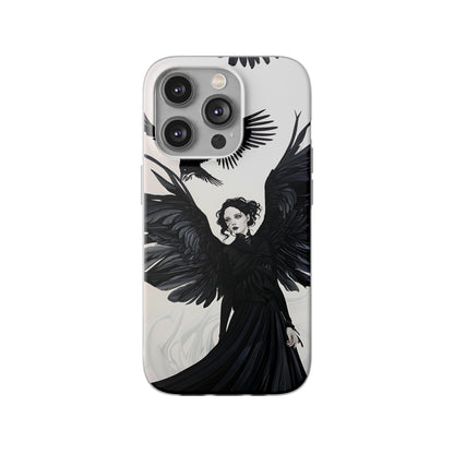 Gothic Woman and Raven Phone Case