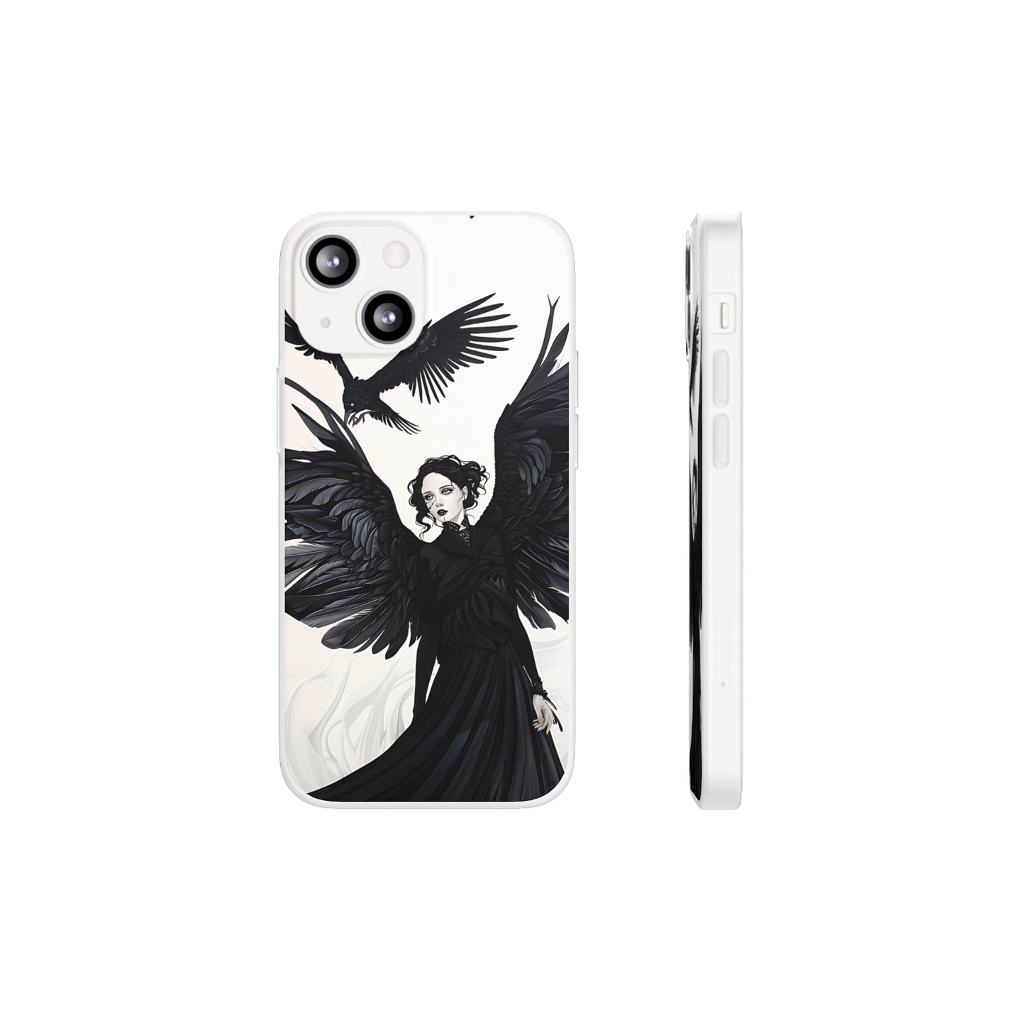 Gothic Woman and Raven Phone Case