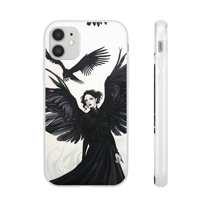 Gothic Woman and Raven Phone Case