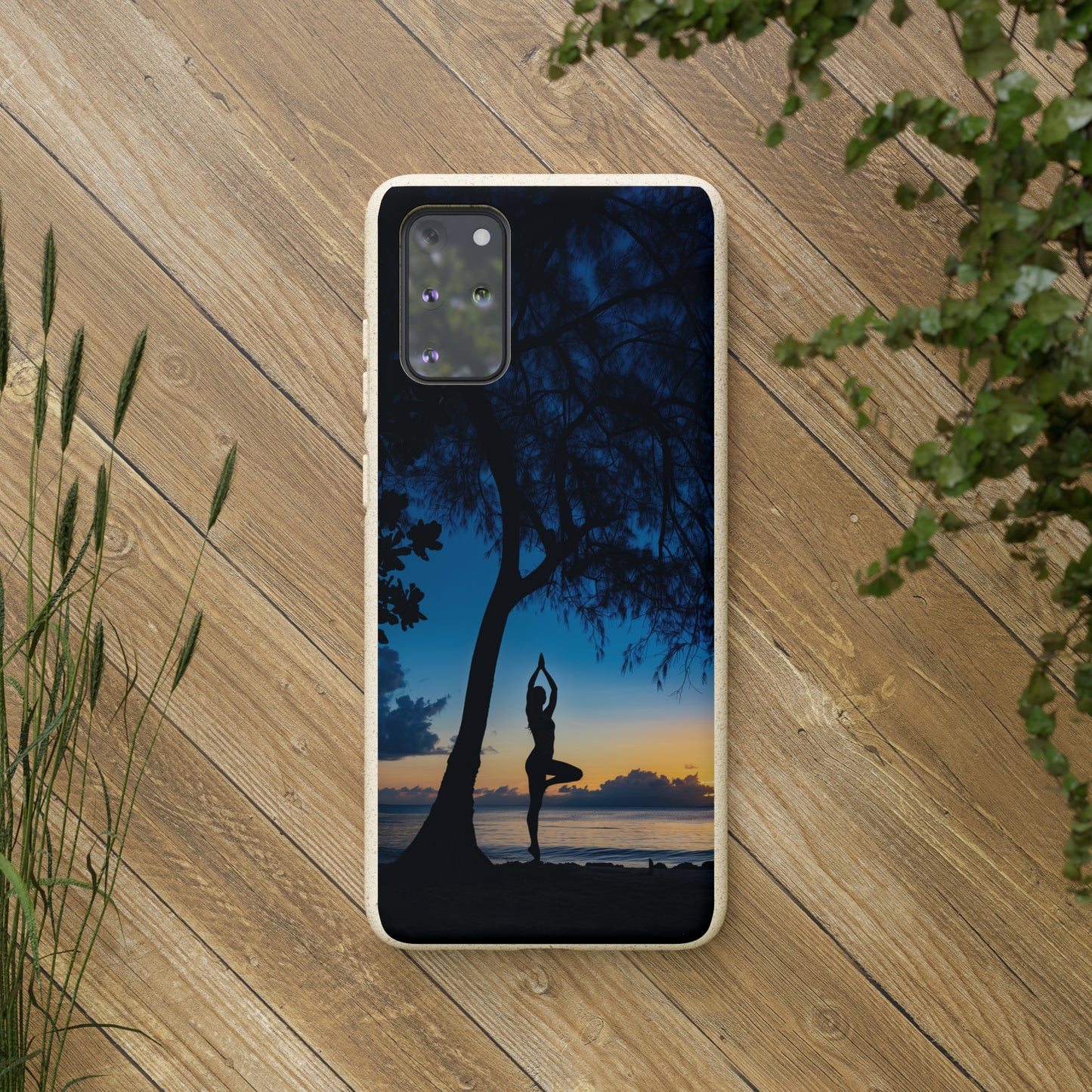 Yoga pose at Sunset on the beach Biodegradable Phone Case | iPhone / Samsung