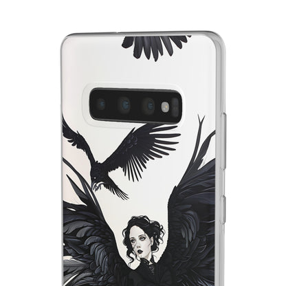 Gothic Woman and Raven Phone Case