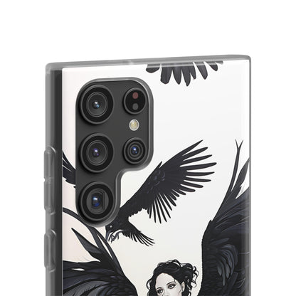 Gothic Woman and Raven Phone Case