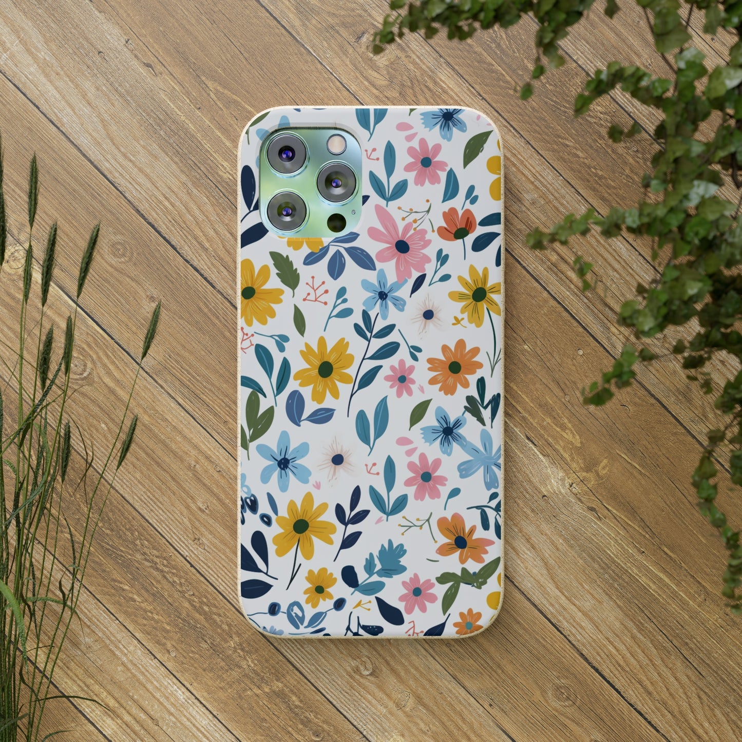 Pastel Flowers Biodegradable Phone Case | iPhone / Samsung