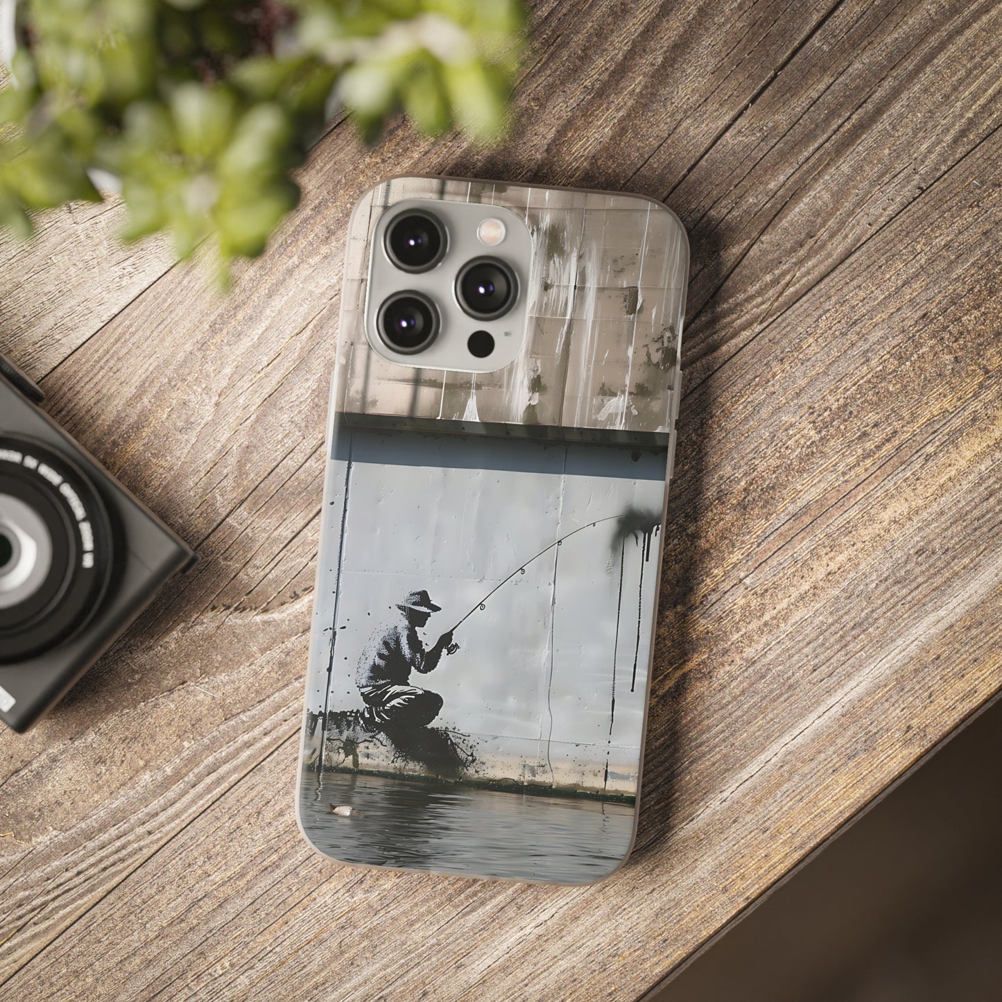 Banksy inspired man fishing | iPhone/Samsung | Slimline Phone Case