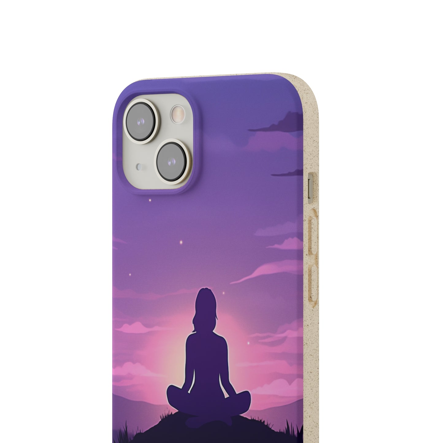 Yoga pose at Sunset lilac Biodegradable Phone Case | iPhone / Samsung