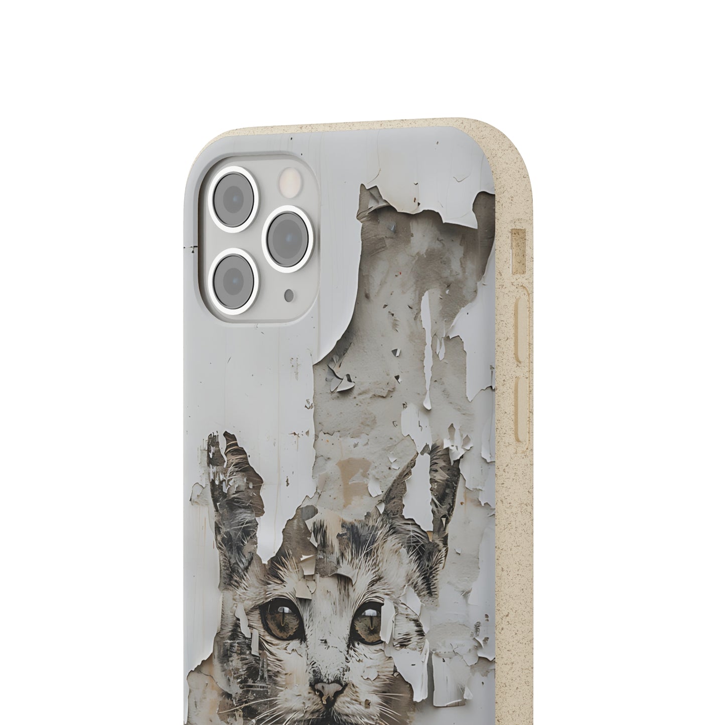 Vhils inspired Cat grafitti Biodegradable Phone Case | iPhone / Samsung