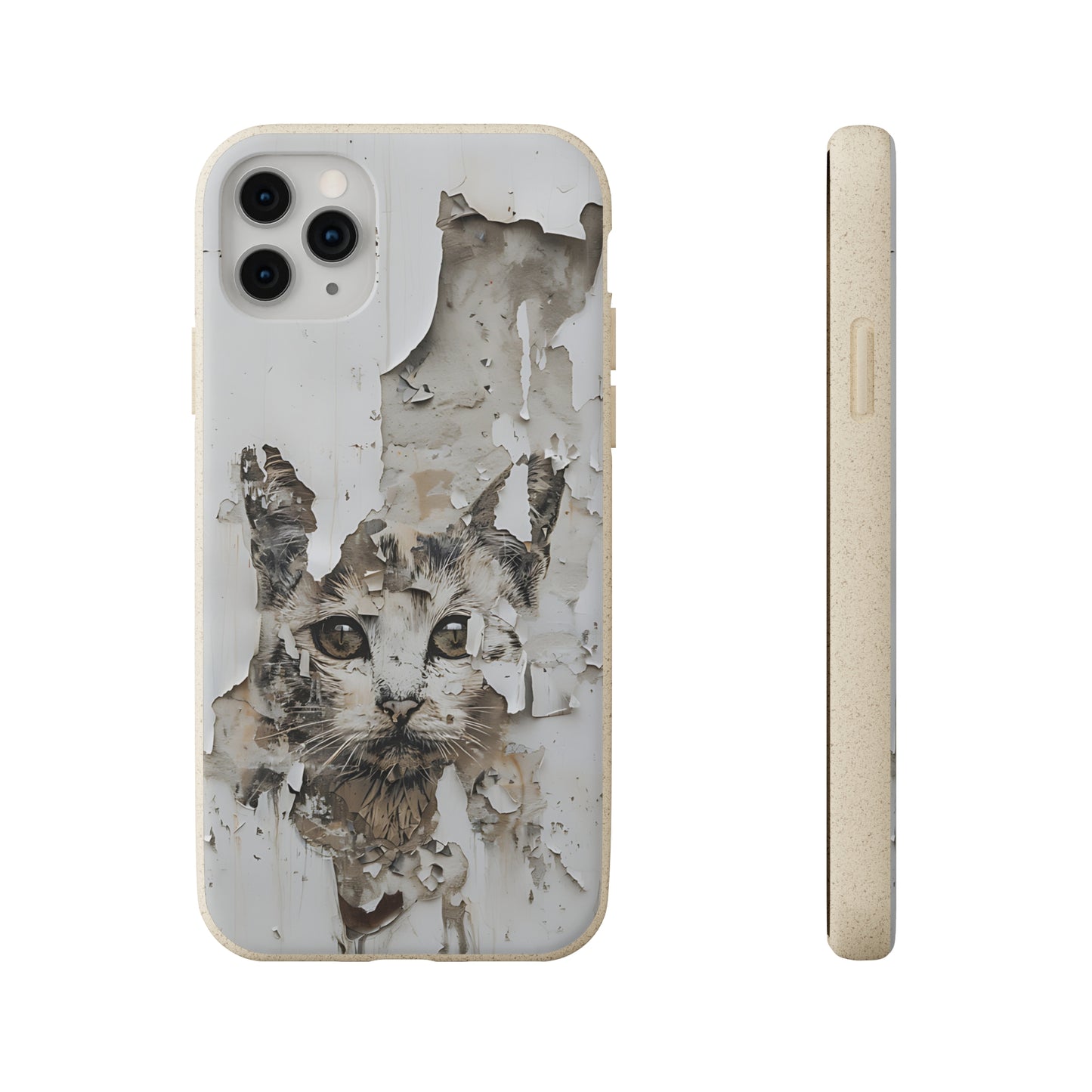 Vhils inspired Cat grafitti Biodegradable Phone Case | iPhone / Samsung