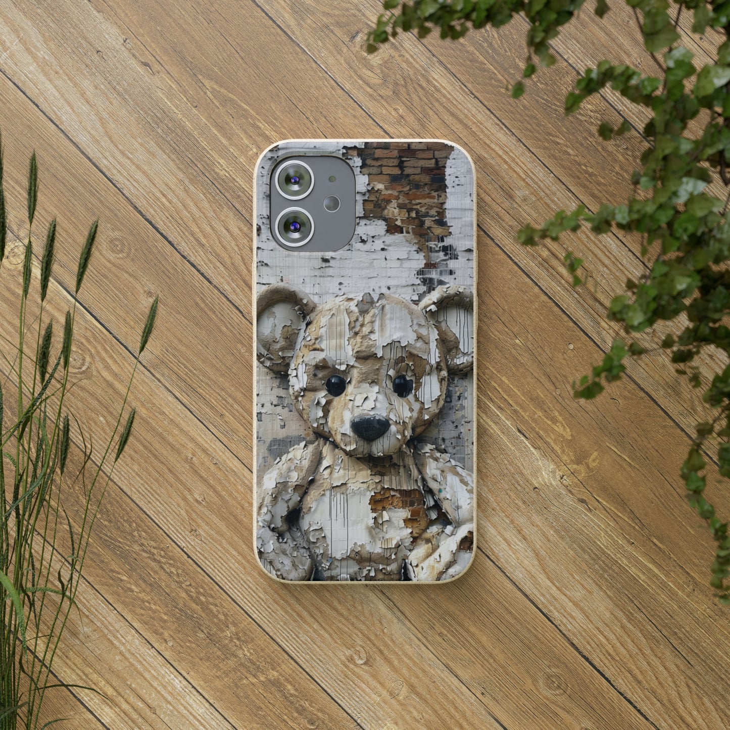 Vhils inspired Teddy Bear Biodegradable Phone Case | iPhone / Samsung